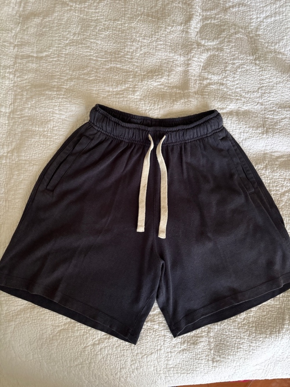 Jungmaven hemp and organic cotton, navy lounge shorts in unisex size S - Picture 2 of 7